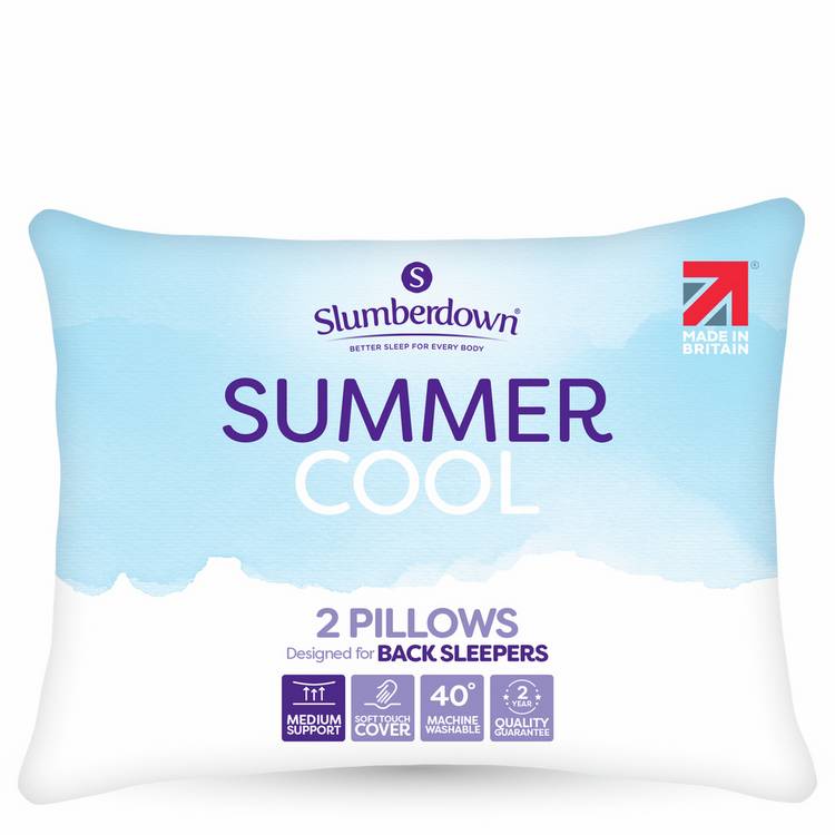 Slumberdown Summer Cool Medium Support Pillows 2 Pack, UK version