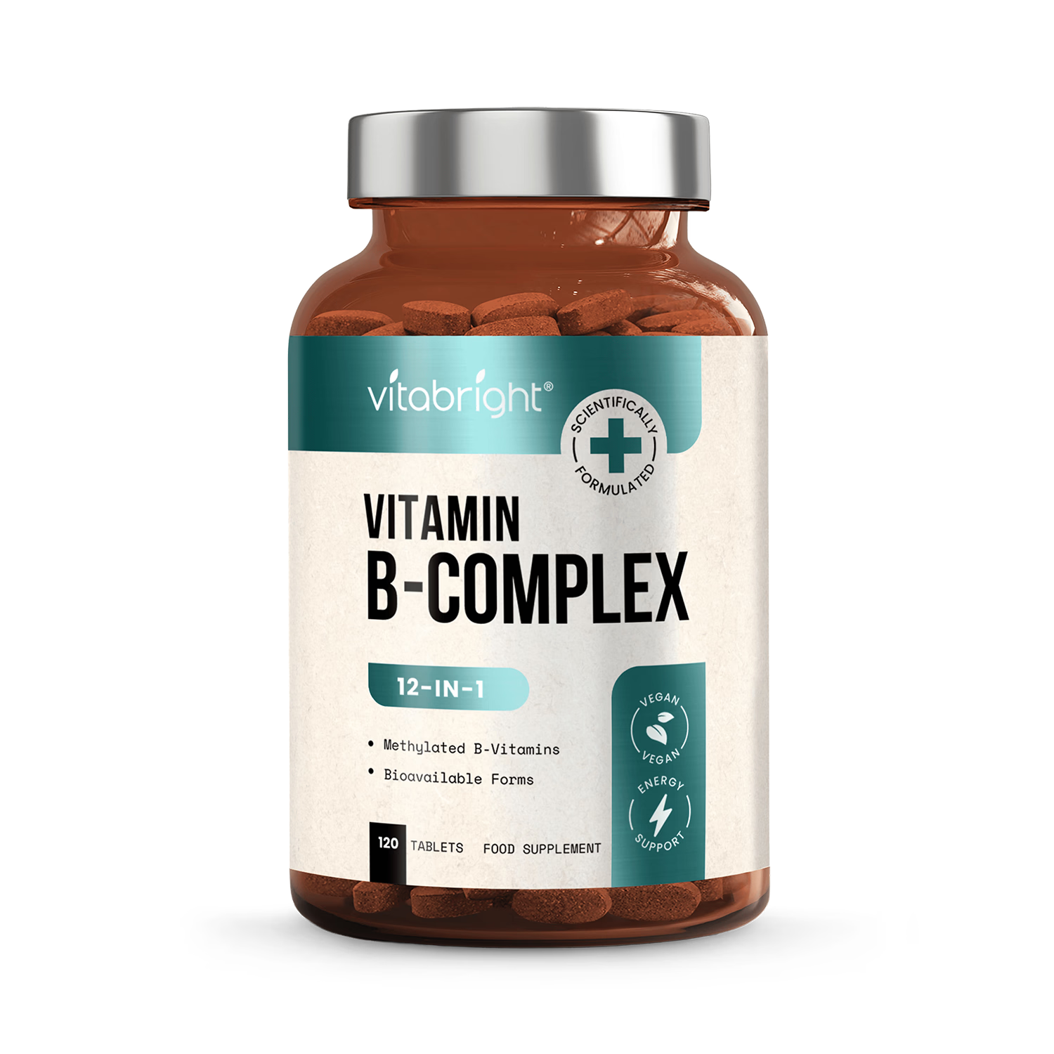 VitaBright methylated B complex with Vitamin C 120 tablets (British brand)