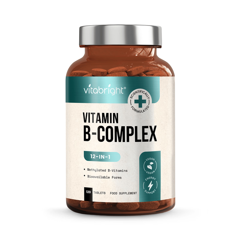 VitaBright methylated B complex with Vitamin C 120 tablets (British brand)