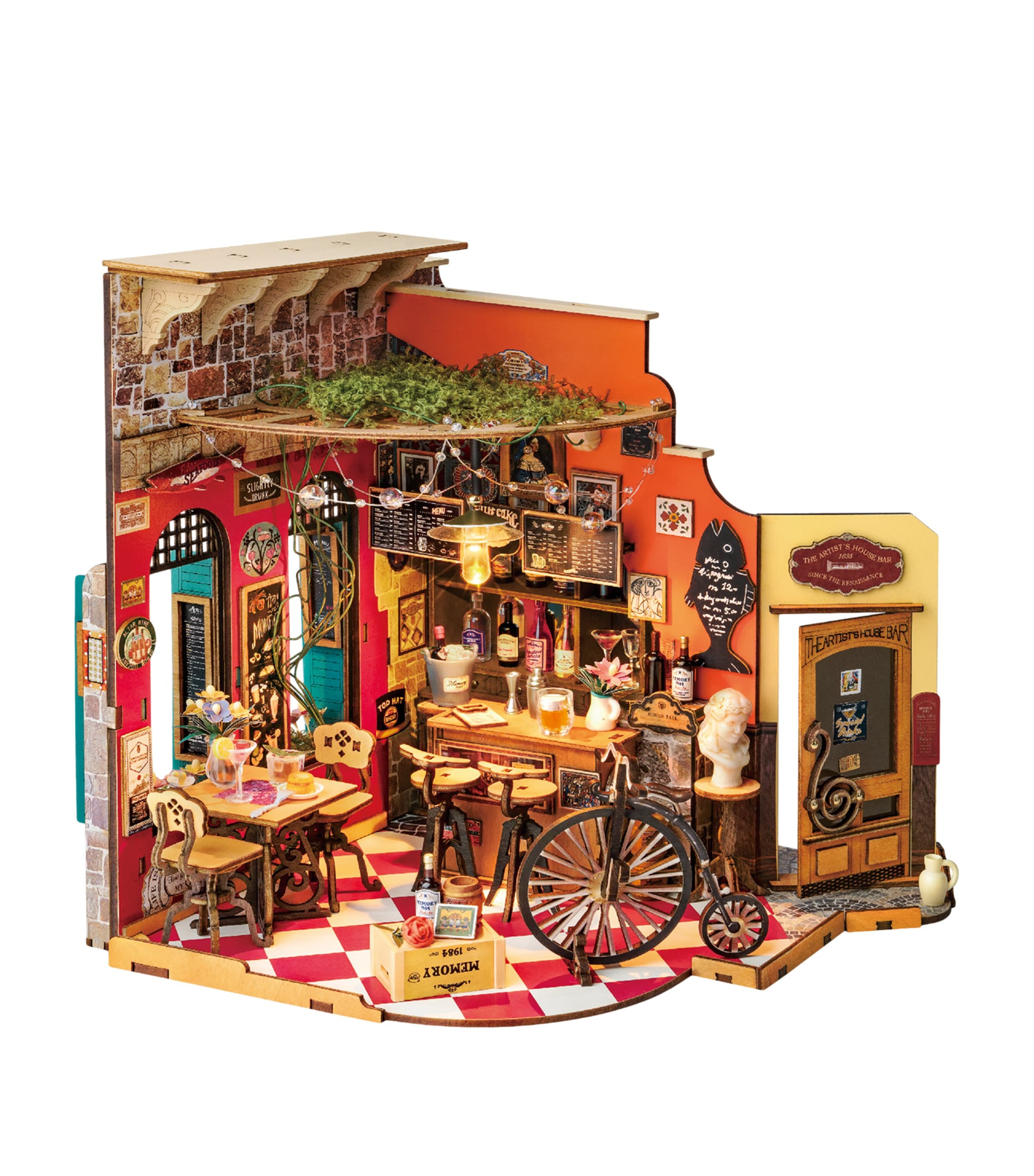 Robotime Cheers Bar & Dining Set Model Kit 312-piece, imported from the UK