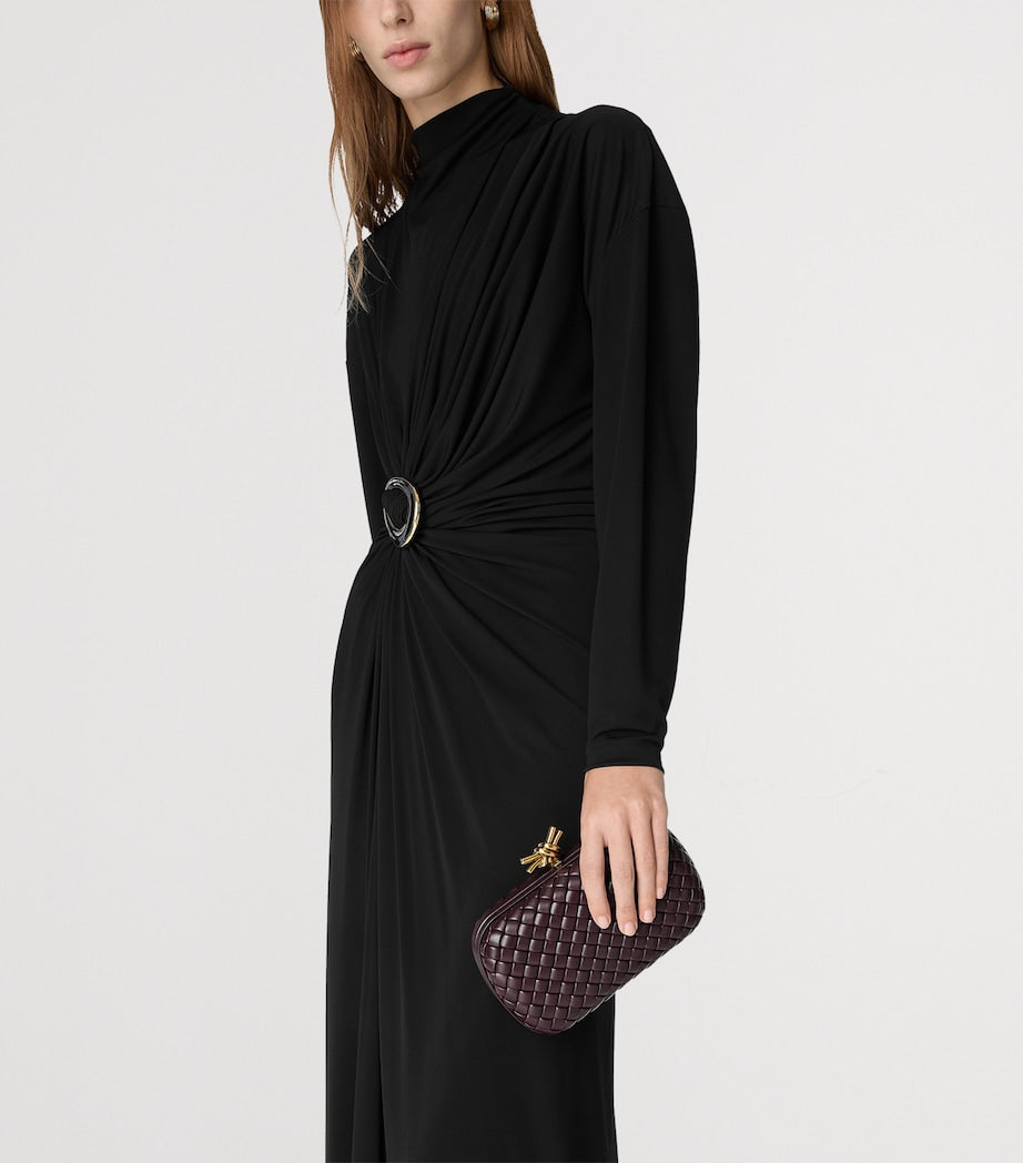 Bottega Veneta Knot Minaudiere leather clutch bag, imported from the UK