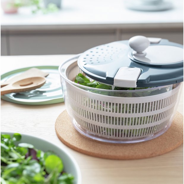 Habitat blue salad spinner kitchen gadget, UK version