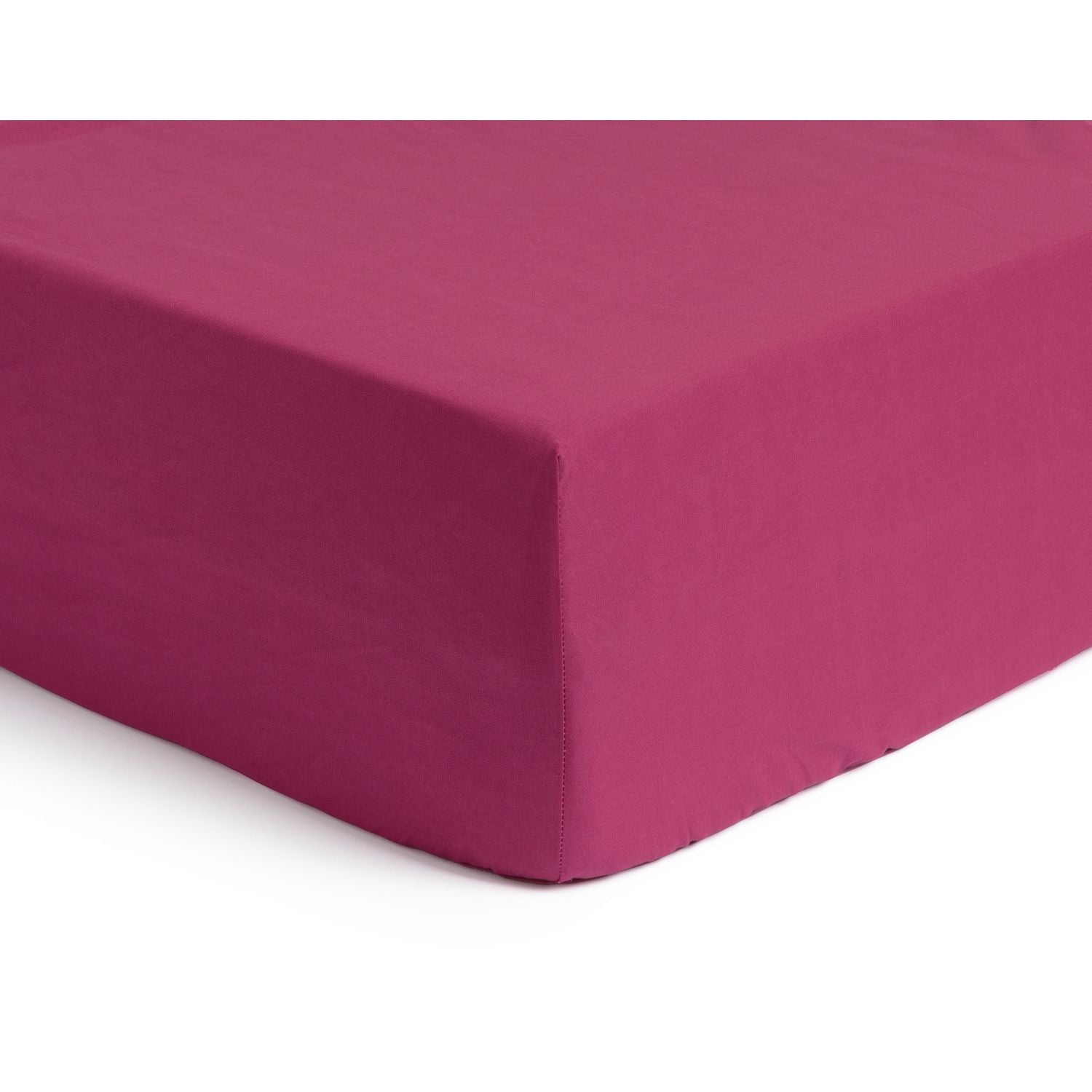 Habitat Cotton Rich 180 TC Plain Berry Fitted Sheet - Double