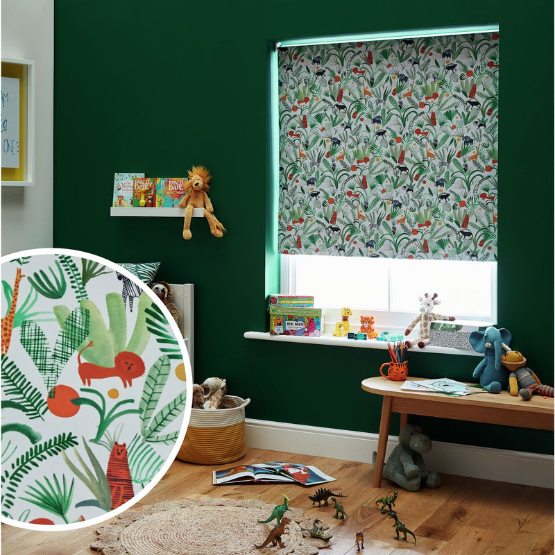 Habitat Kids Blackout Green Roller Blind - 120cm