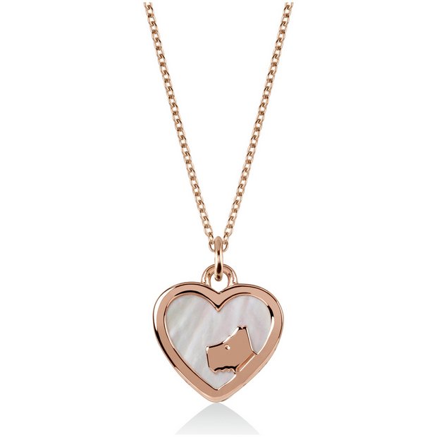 Radley London rose gold pearl dog charm necklace 41cm - British product