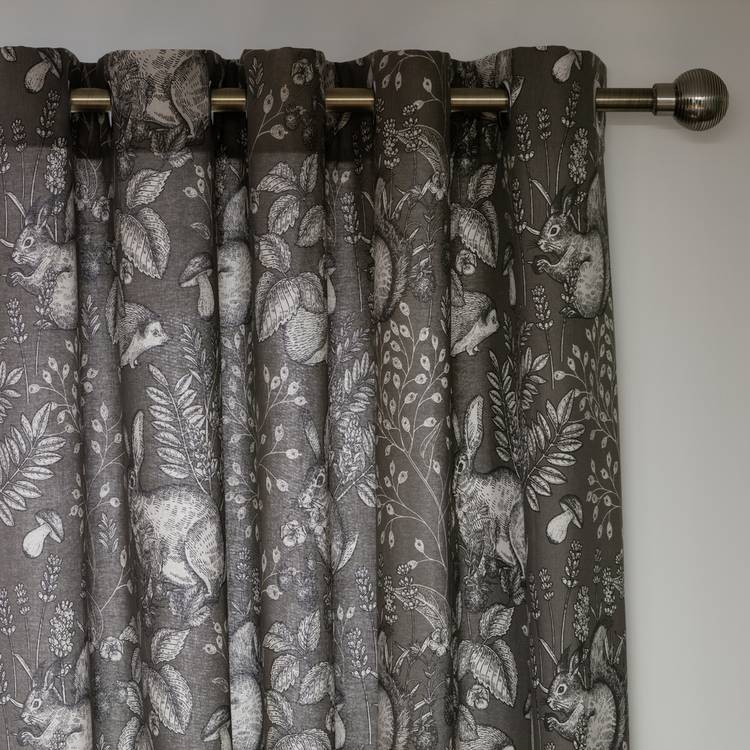 Habitat Forest grey eyelet curtain 117x137cm, imported from the UK