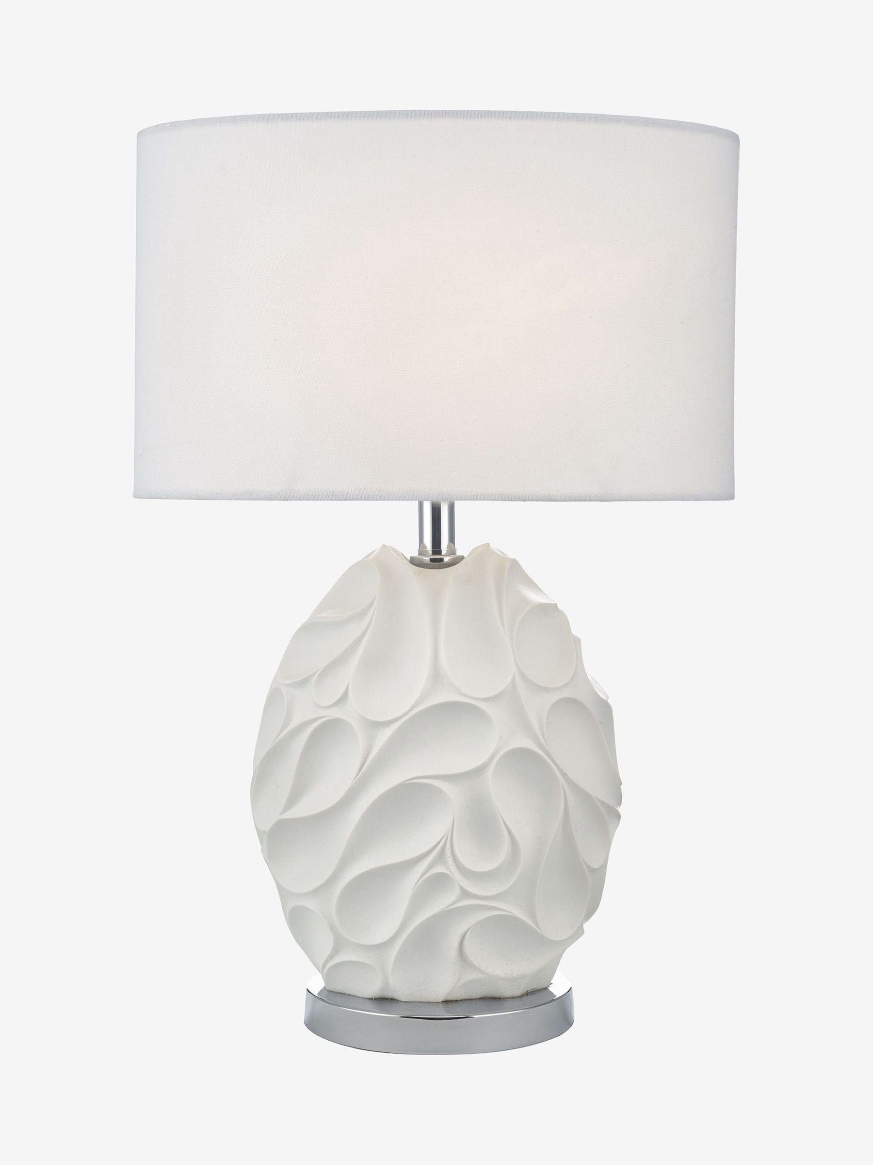 Dar Lighting White Zachary table lamp, imported from the UK