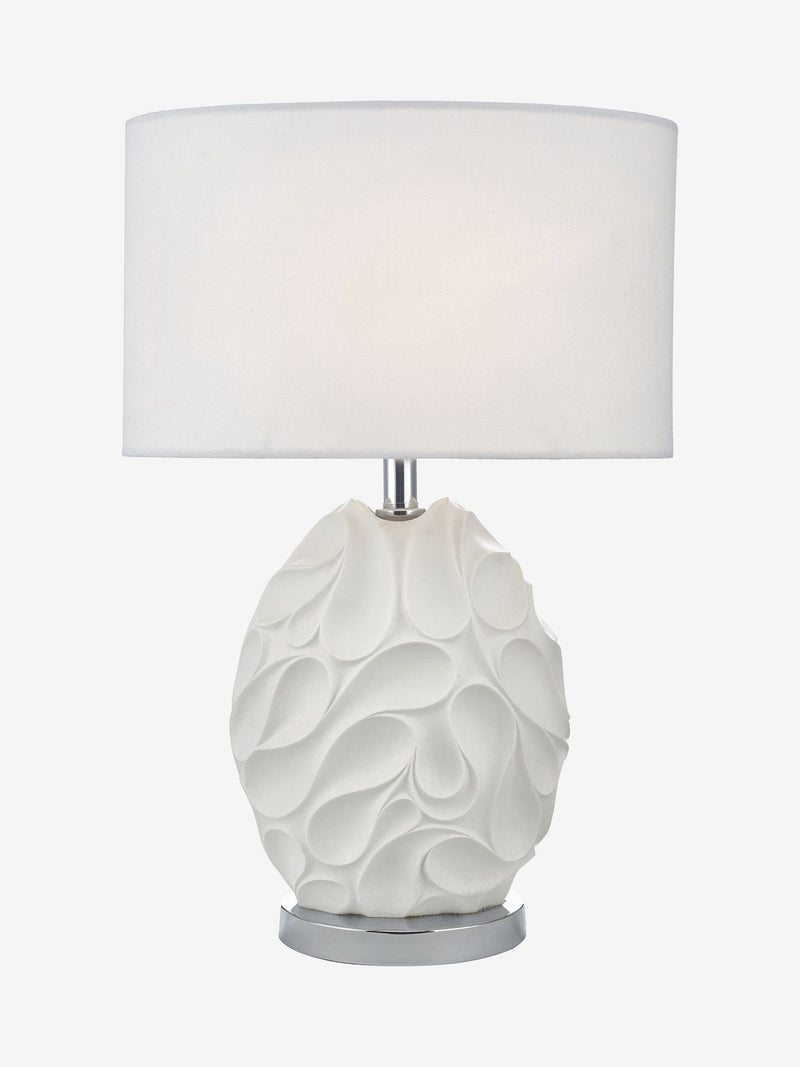 Dar Lighting White Zachary table lamp, imported from the UK