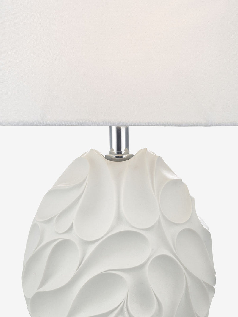 Dar Lighting White Zachary table lamp, imported from the UK