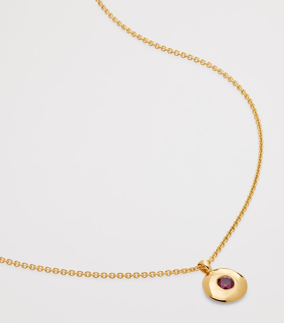 Monica Vinader gold vermeil and ruby birthstone necklace, imported from the UK