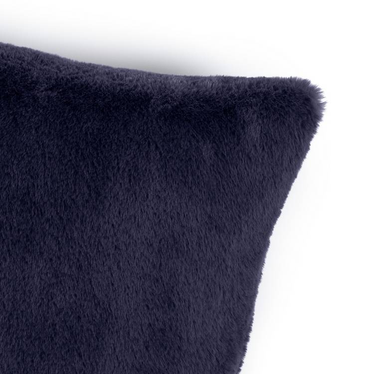 Habitat faux fur cushion navy 43x43cm, UK version