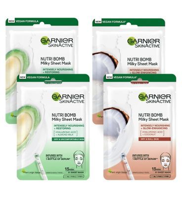 Garnier Nutri Bomb Nourishing Milky Sheet Mask Set of 4 Beauty & Personal Care Boots   