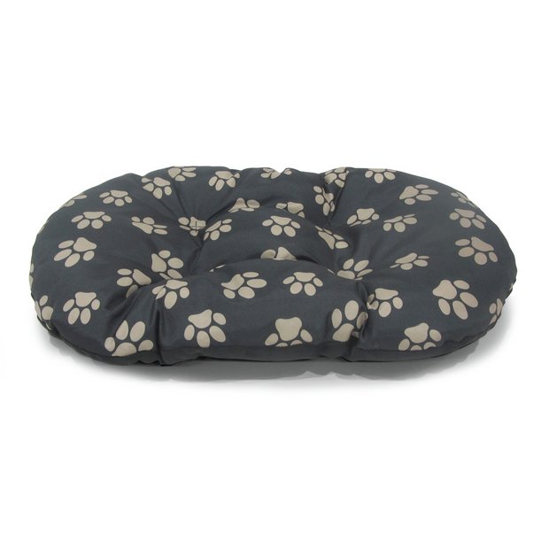 Small fleece oval dog cushion for small dogs, UK version