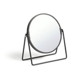 Habitat matte black metal round pedestal swivel mirror (British brand)