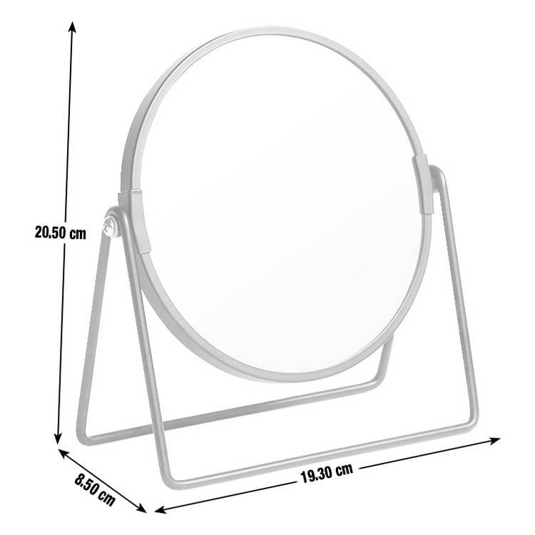 Habitat matte black metal round pedestal swivel mirror (British brand)