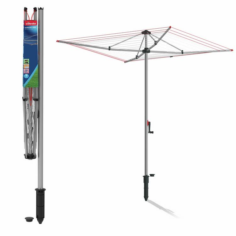 Vileda Super Dry Hoist rotary airer 60m (British brand)