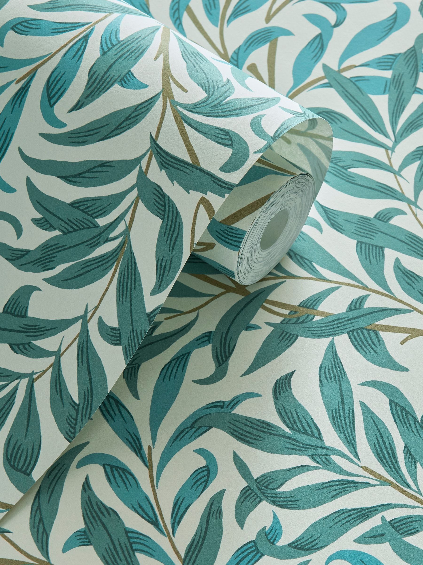 Clarke & Clarke Willow Boughs teal blue wallpaper 10.05m (British brand)