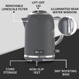 Breville kettle grey and chrome 1.7L (British brand)