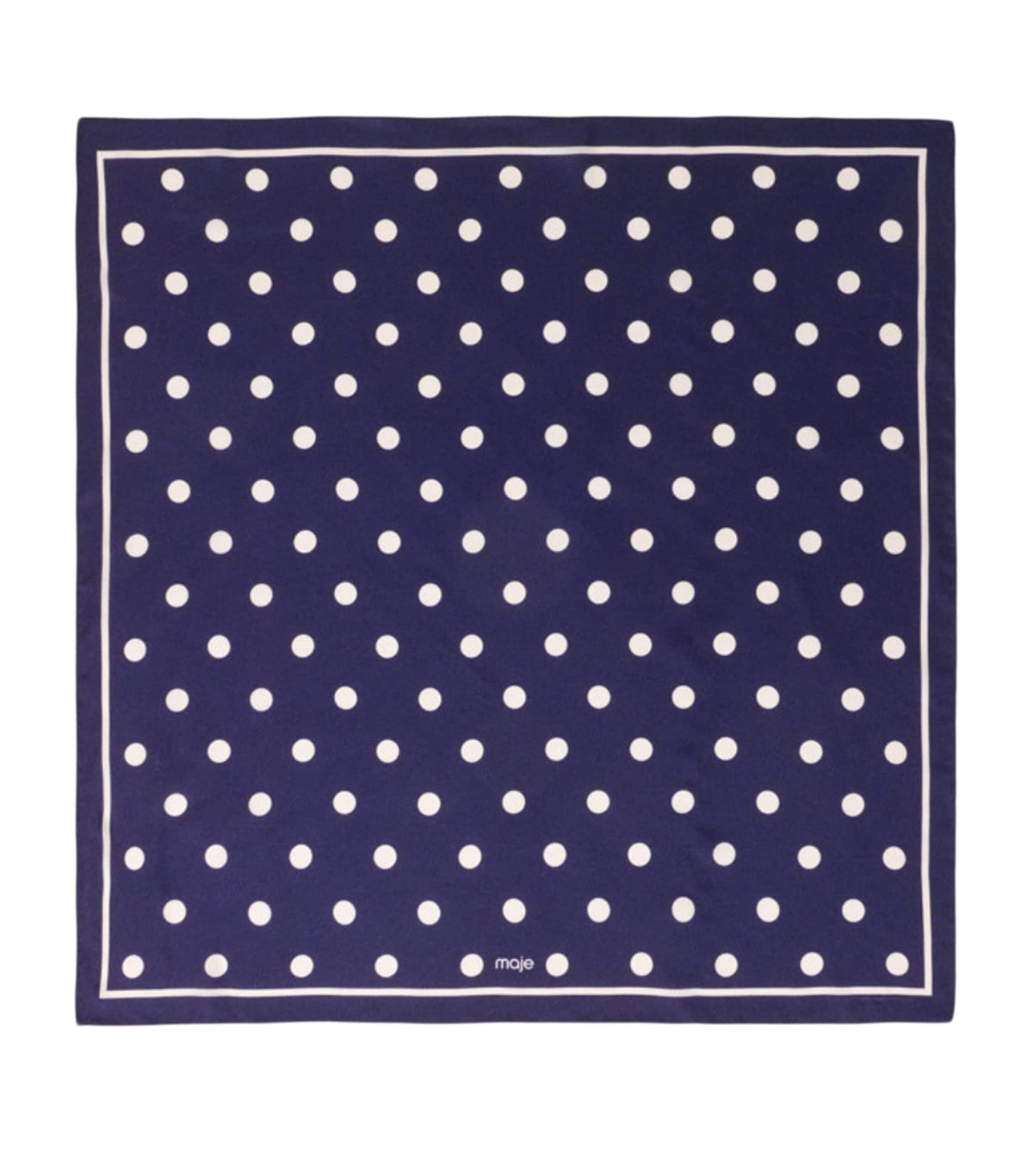 Maje silk polka-dot scarf 60x60cm, imported from the UK