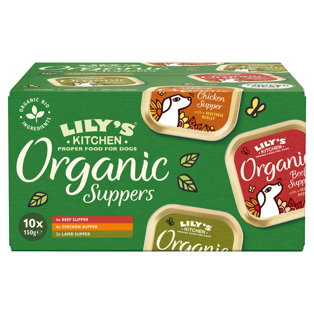 Lily's Kitchen Organic Suppers Tray Multipack Adult Wet Dog Food 10x150g