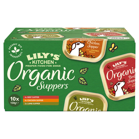 Lily's Kitchen Organic Suppers Tray Multipack Adult Wet Dog Food 10x150g GOODS Sainsburys   