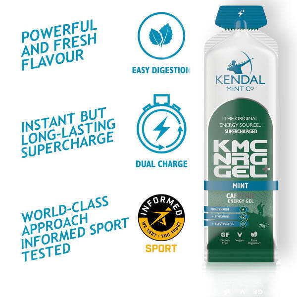 KMC NRG Gel+ Mint Caffeine 48x70g bundle - British product