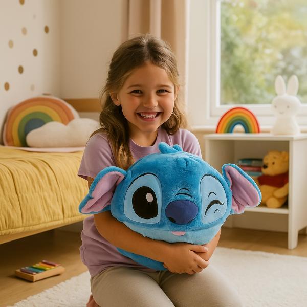 Disney Stitch blue plush hand warmer cushion 35cm - British product