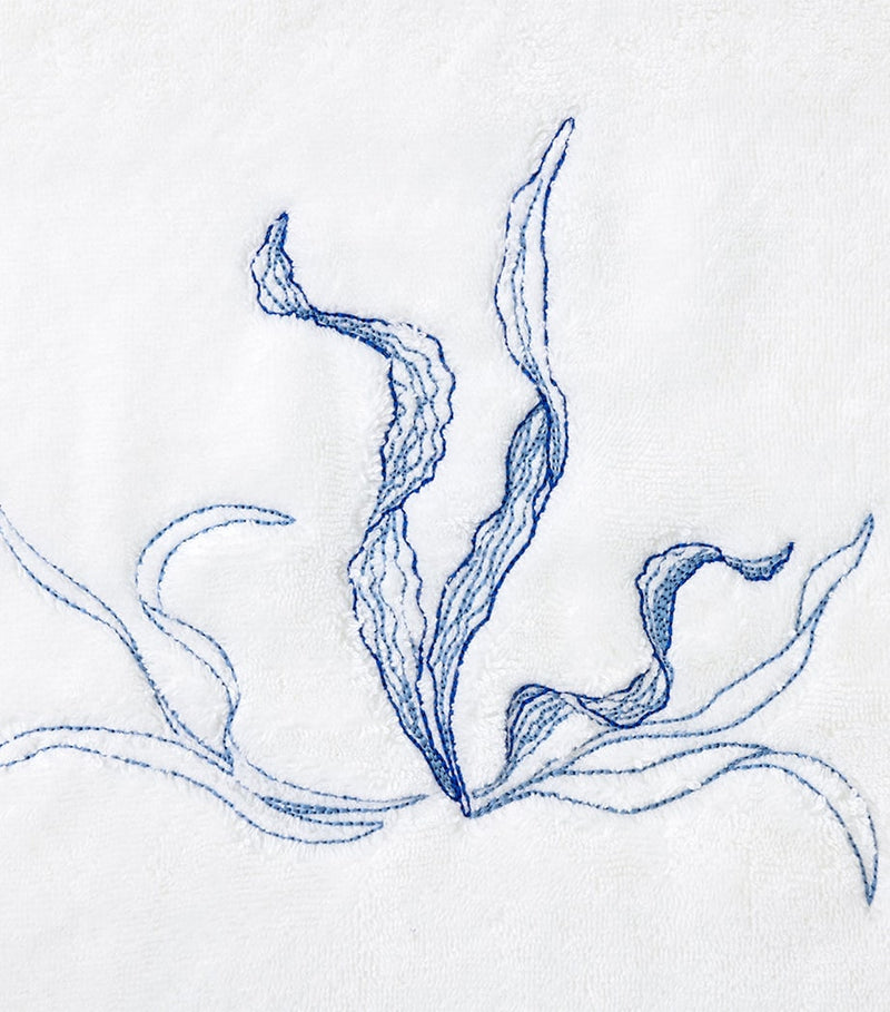 Yves Delorme Couture organic cotton bath sheet with seaweed embroidery 120cm x 160cm (British brand)