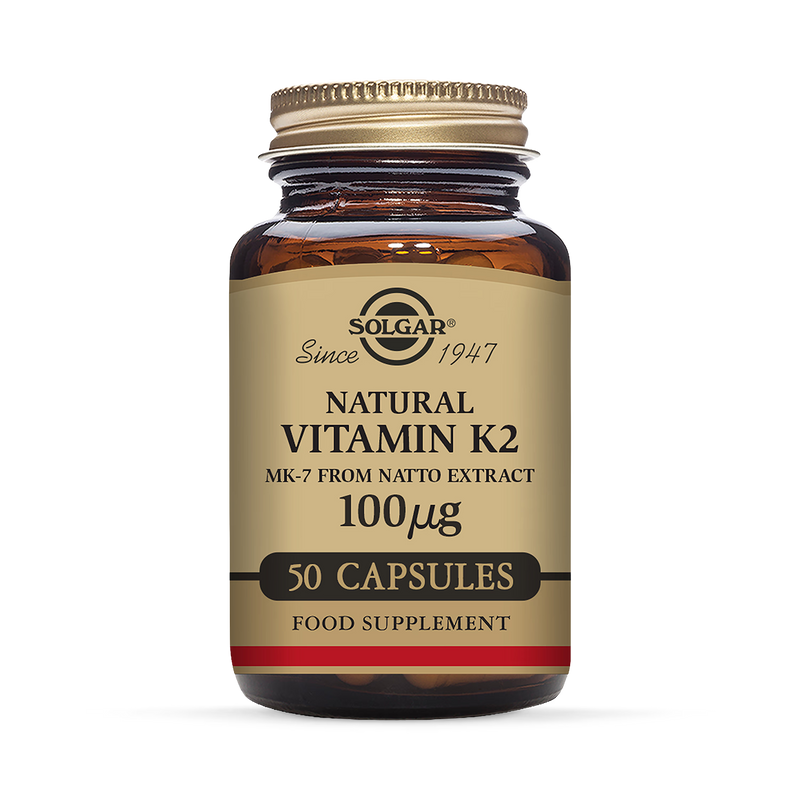 Solgar Vitamin K2 100mcg 50 Vegetable Capsules (British brand)