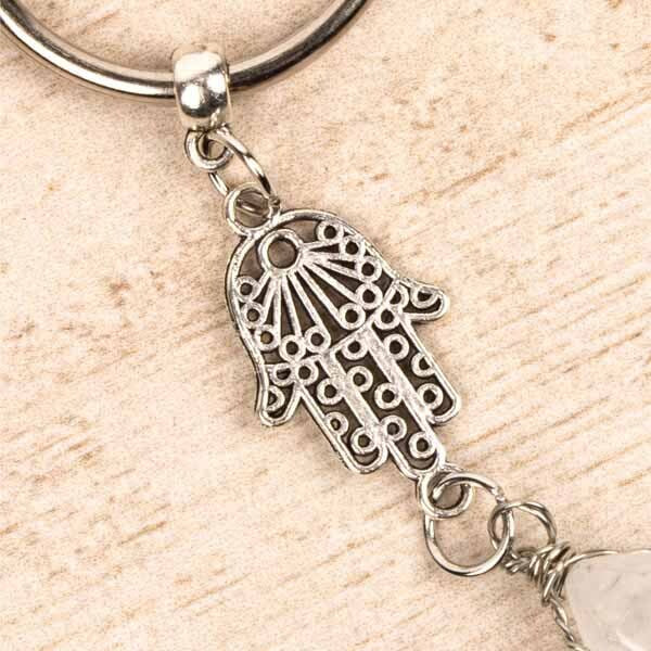 Myga Keyring - Hamsa & Clear Quartz GOODS Superdrug   