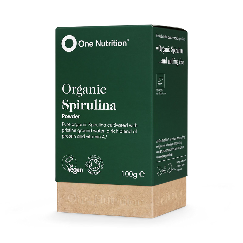 One Nutrition organic spirulina 500mg 100 vegecaps, imported from the UK