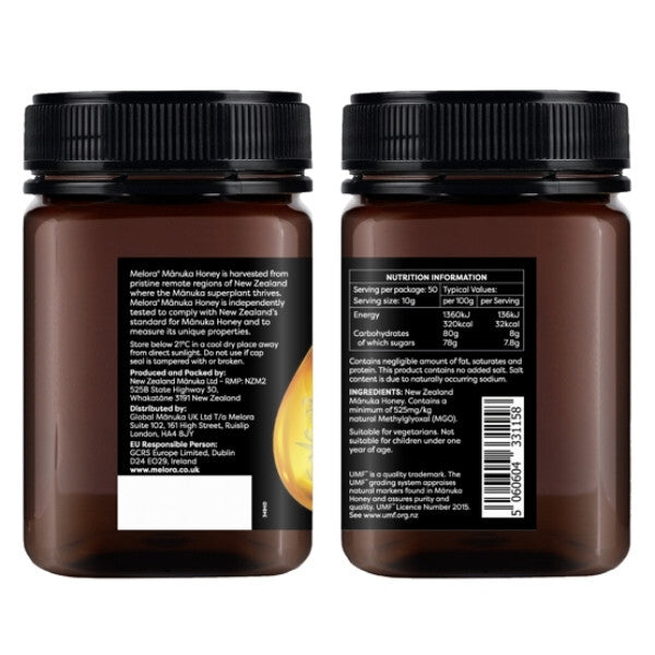 Melora Manuka Honey 525MGO 500g, imported from the UK