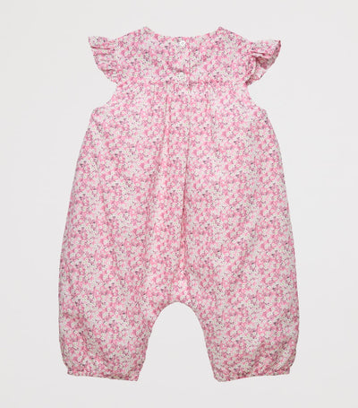 Baumwoll-Liberty-Print-Strampler für Kleinkinder 3-24 Monate mit Rüschenärmeln