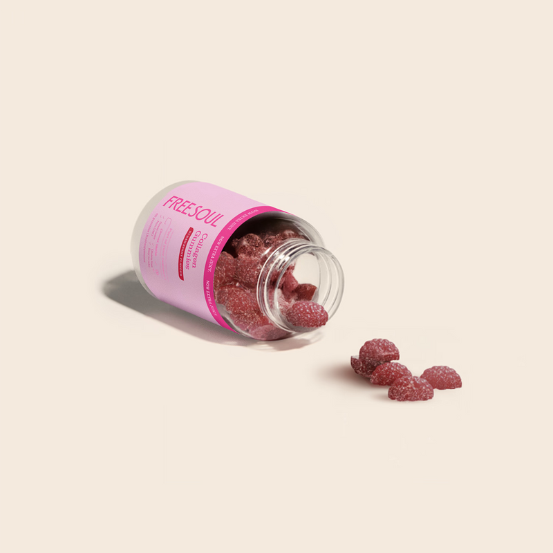 Free Soul collagen gummies strawberry 60 gummies, imported from the UK