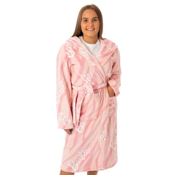 Barbie Womens Hooded Dressing Gown (XL) GOODS Superdrug   