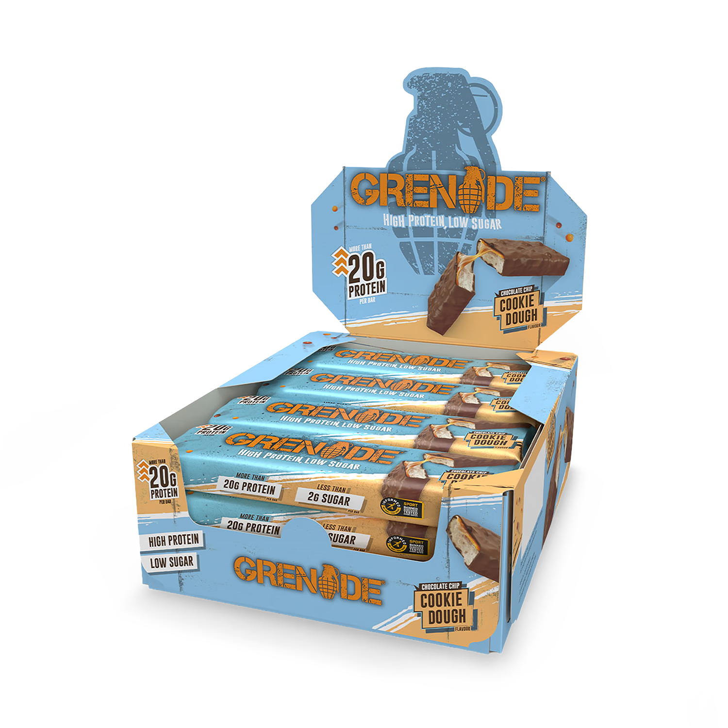 Grenade Cookie Dough protein bar 12x60g (British brand)