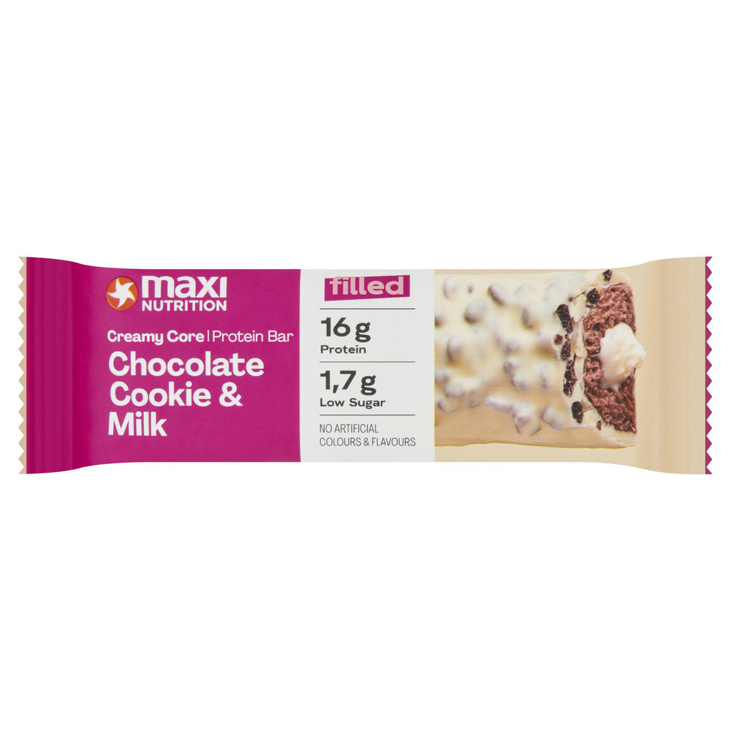 Maxi Nutrition Filled Creamy Core Chocolate Cookie & Milk Protein Bar 45g