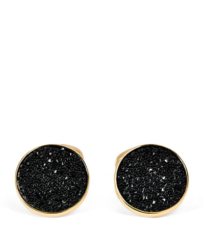 Harrods Babette Wasserman Gold-Plated Moondust Round Cufflinks- Buy online at McGrocer