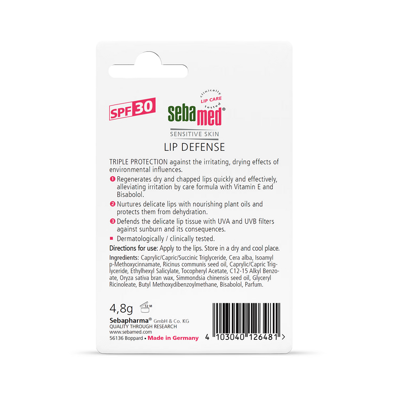 Sebamed Lip Defense Stick SPF30 4.8g, imported from the UK