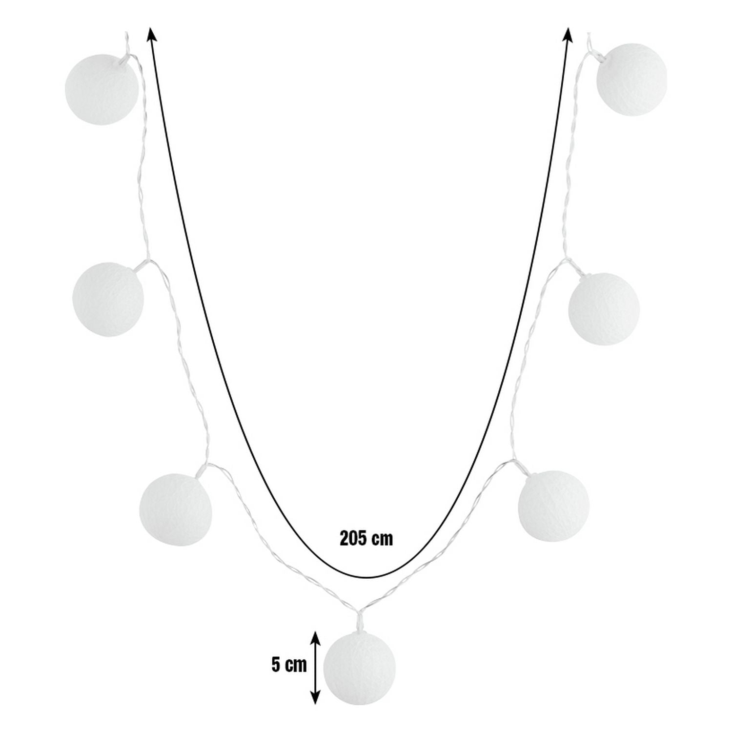 Argos Home white ball string lights 2m - British product