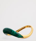 L'Atelier Nawbar Boa stackable ring in yellow gold and malachite, UK version