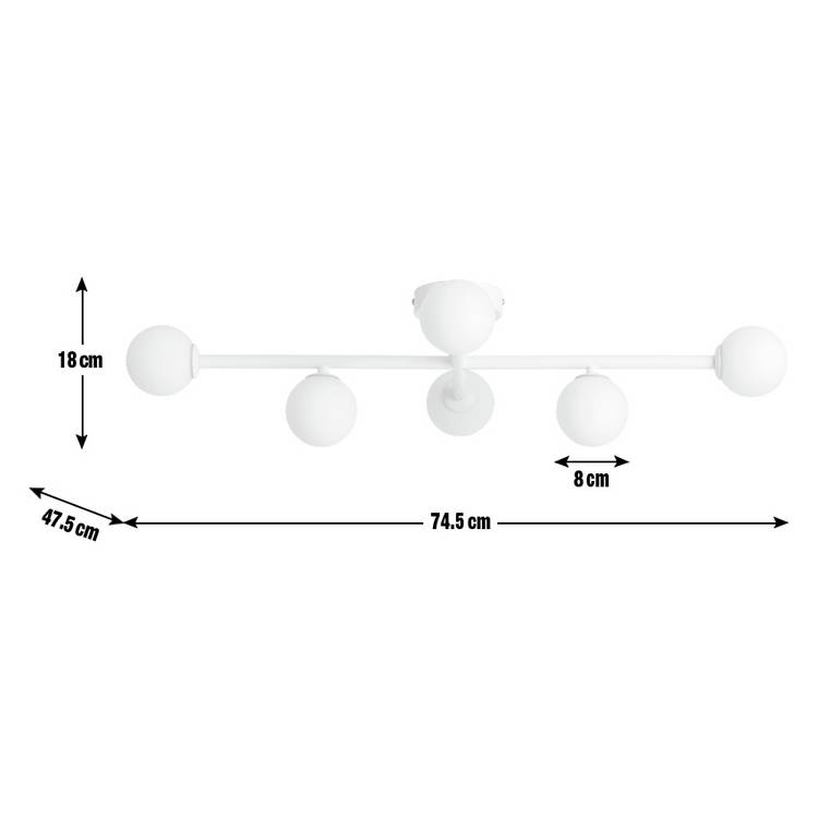 Habitat Alonso bathroom flush ceiling light white, imported from the UK