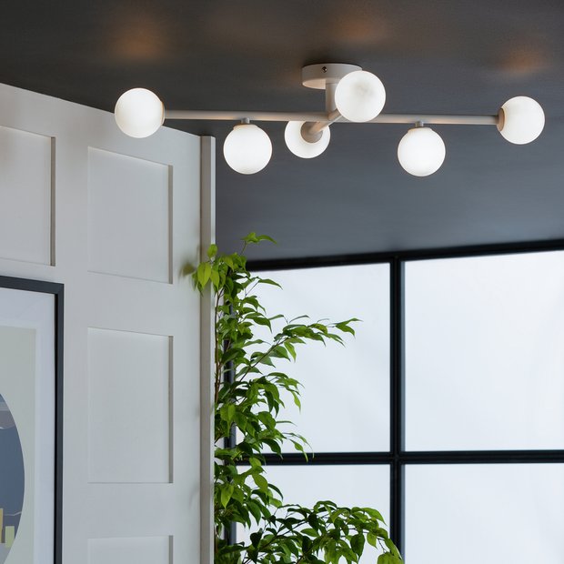 Habitat Alonso bathroom flush ceiling light white, imported from the UK