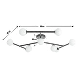 Habitat Alonso 9 light flush ceiling light black white (British brand)