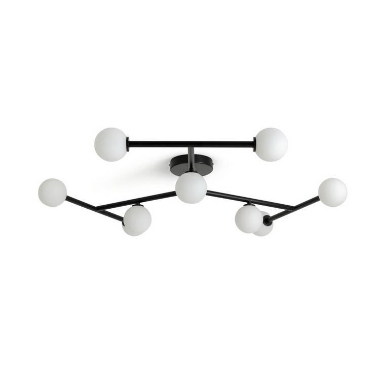 Habitat Alonso 9 light flush ceiling light black white (British brand)