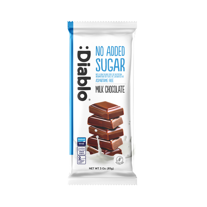 Diablo no added sugar milk chocolate bars pack of 8 (British brand)