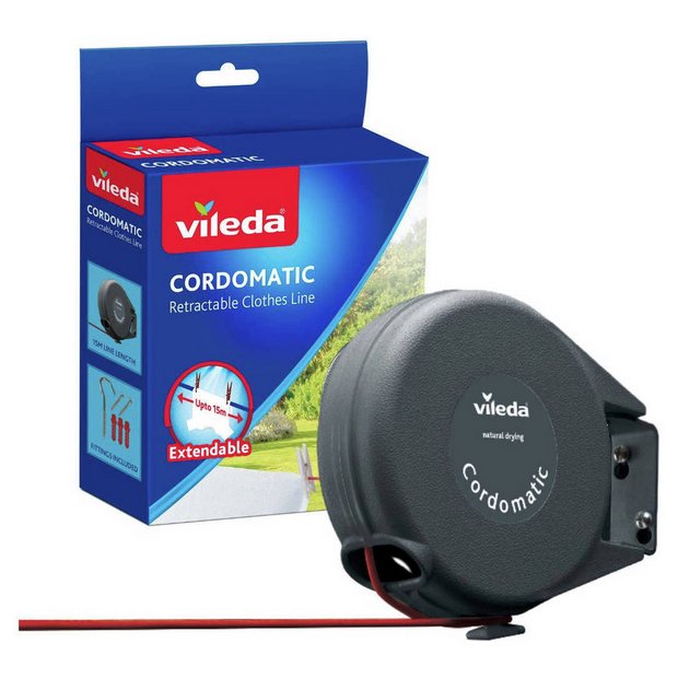 Vileda Cordomatic retractable washing line 15m - British product