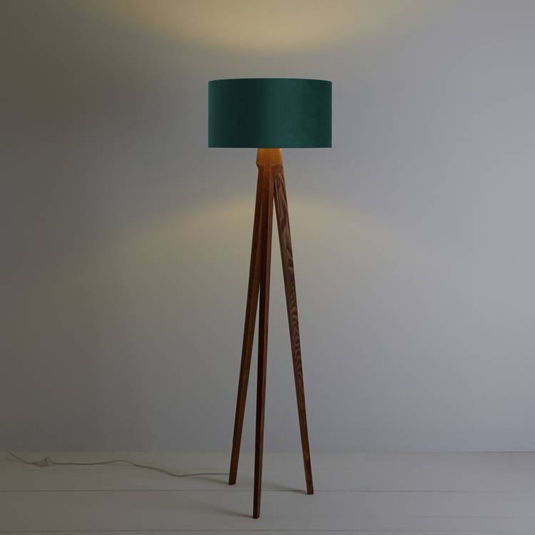 Habitat tripod floor lamp walnut stain, imported from the UK