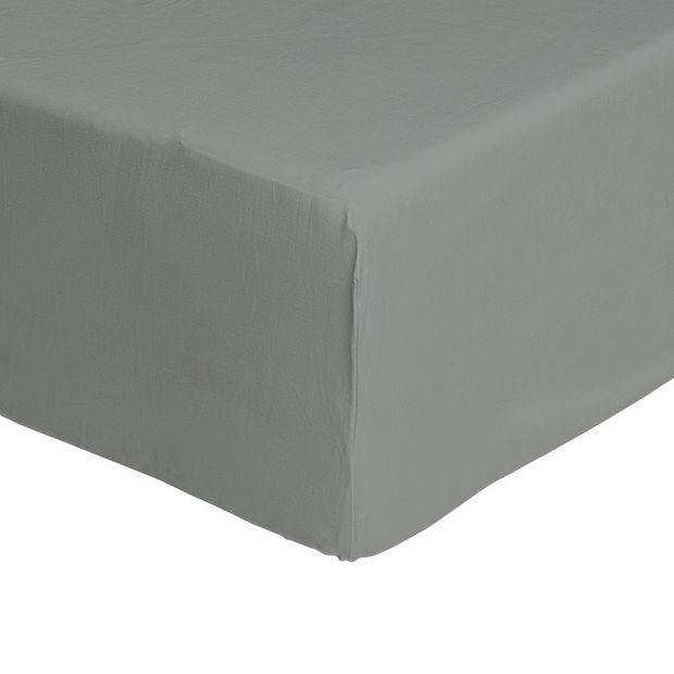 Habitat Cool Cotton Lyocell dove grey fitted sheet single (British brand)