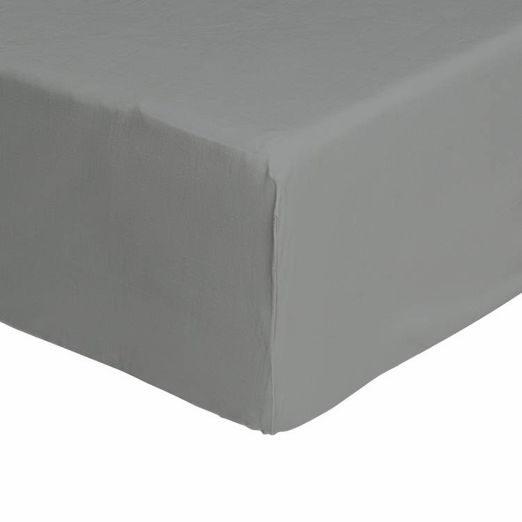 Habitat Cool Cotton Lyocell dove grey fitted sheet single (British brand)